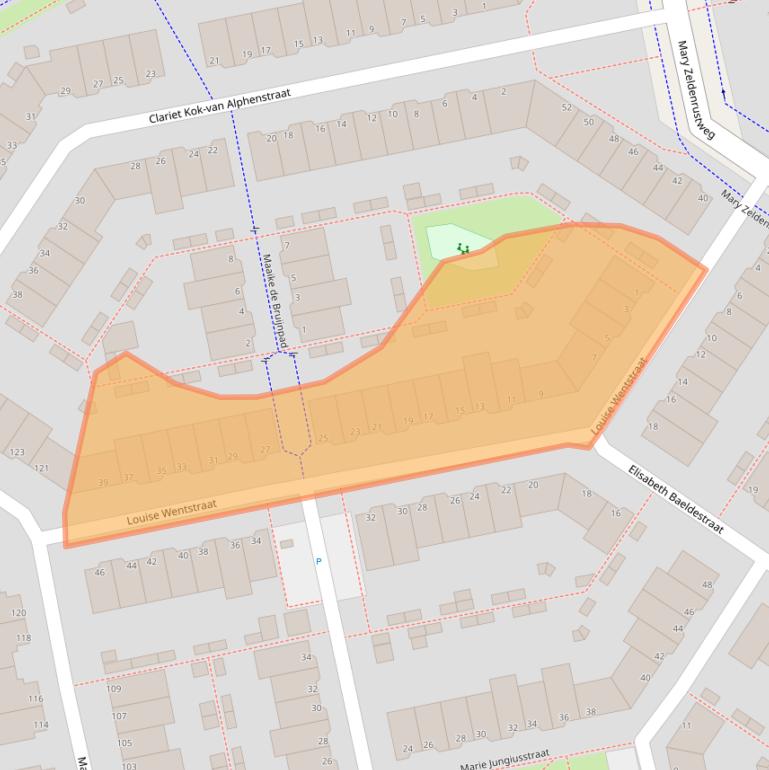 Kaart van postcodegebied 2331NL.