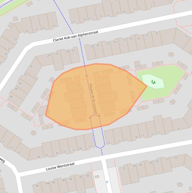 Kaart van postcodegebied 2331NP.