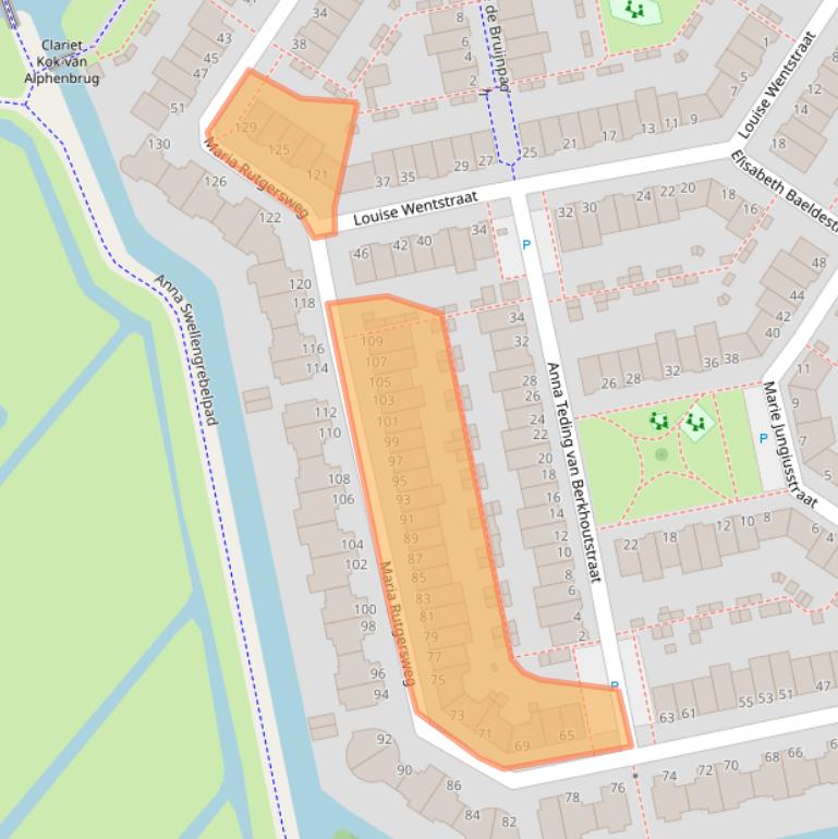 Kaart van postcodegebied 2331NV.