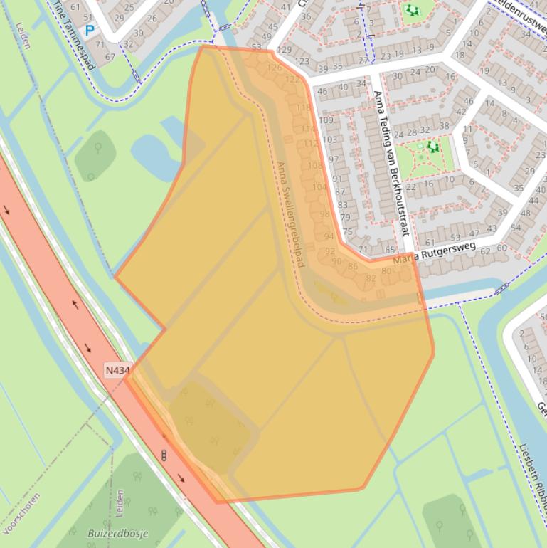 Kaart van postcodegebied 2331NX.