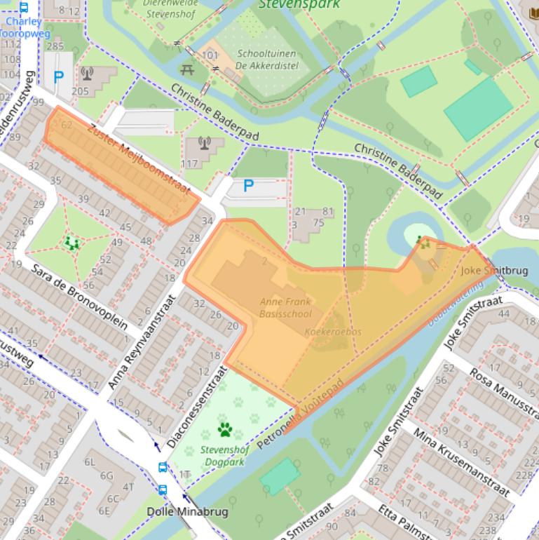 Kaart van postcodegebied 2331PD.