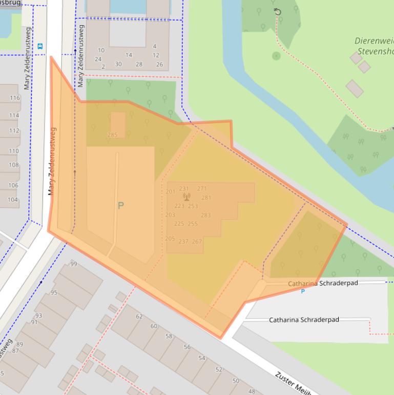 Kaart van postcodegebied 2331PH.