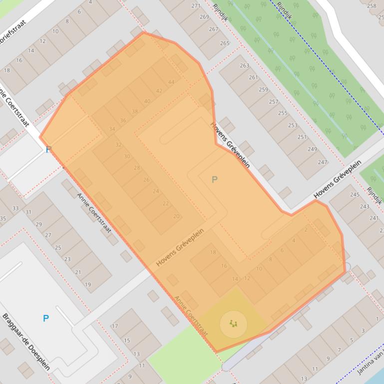 Kaart van postcodegebied 2331RA.