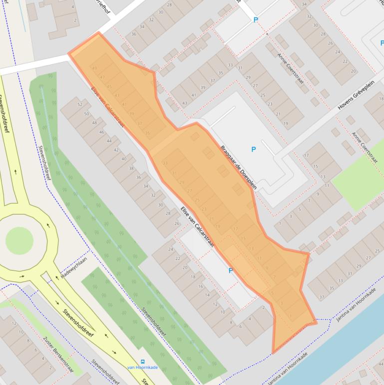 Kaart van postcodegebied 2331RE.