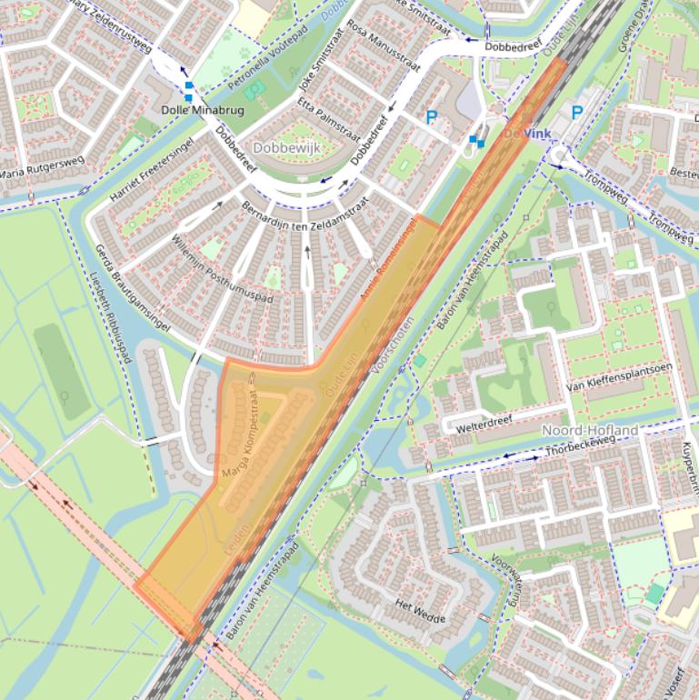 Kaart van postcodegebied 2331RX.