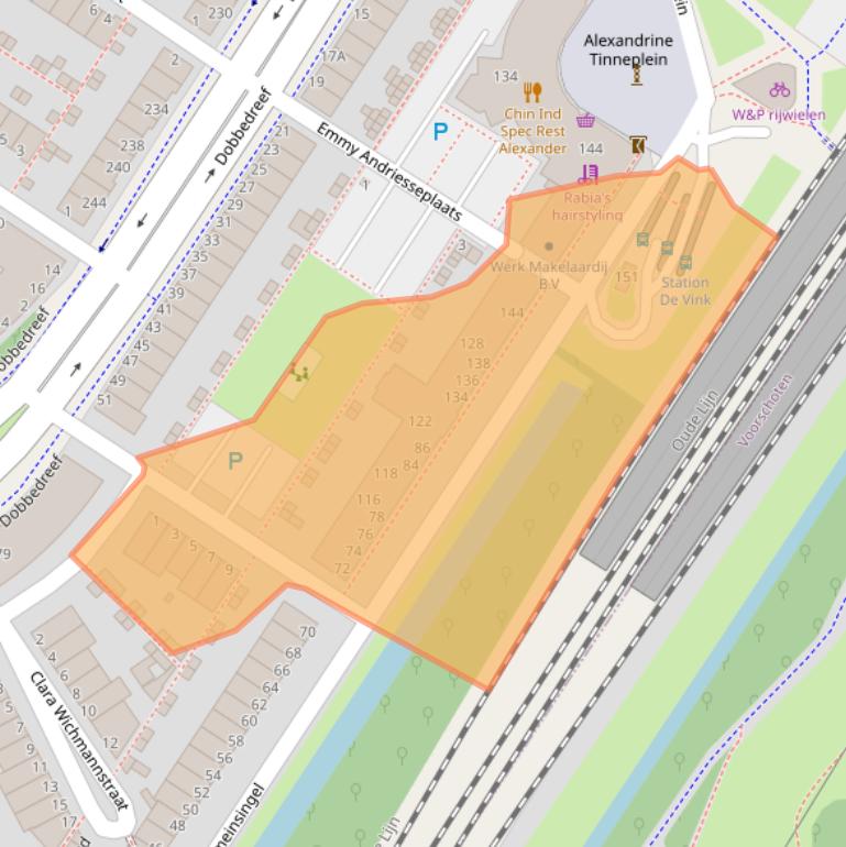 Kaart van postcodegebied 2331ST.