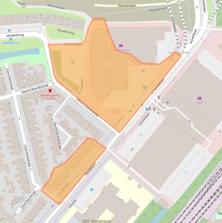 Kaart van postcodegebied 2332AH.