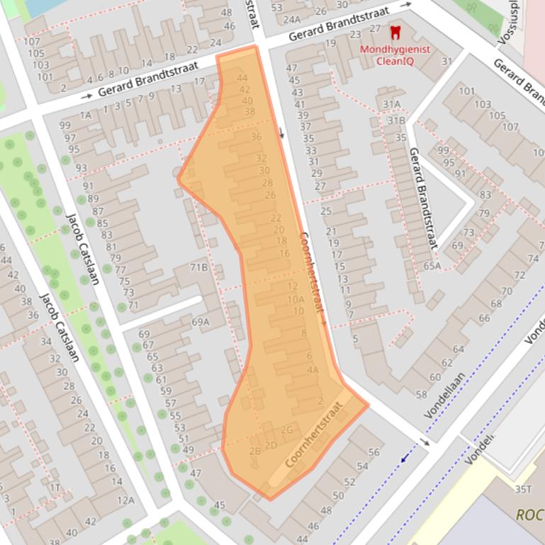 Kaart van postcodegebied 2332AR.