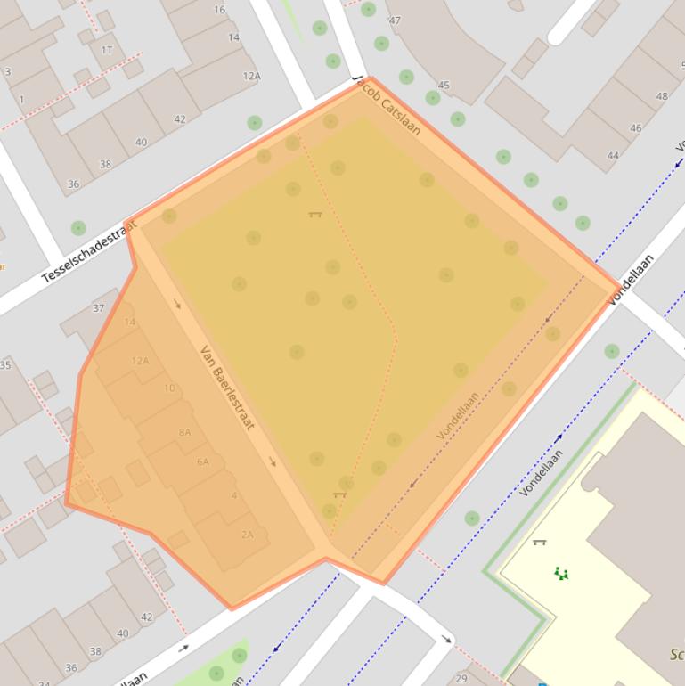 Kaart van postcodegebied 2332AZ.