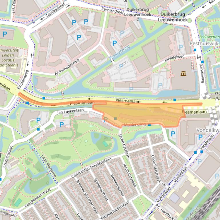 Kaart van postcodegebied 2332BP.