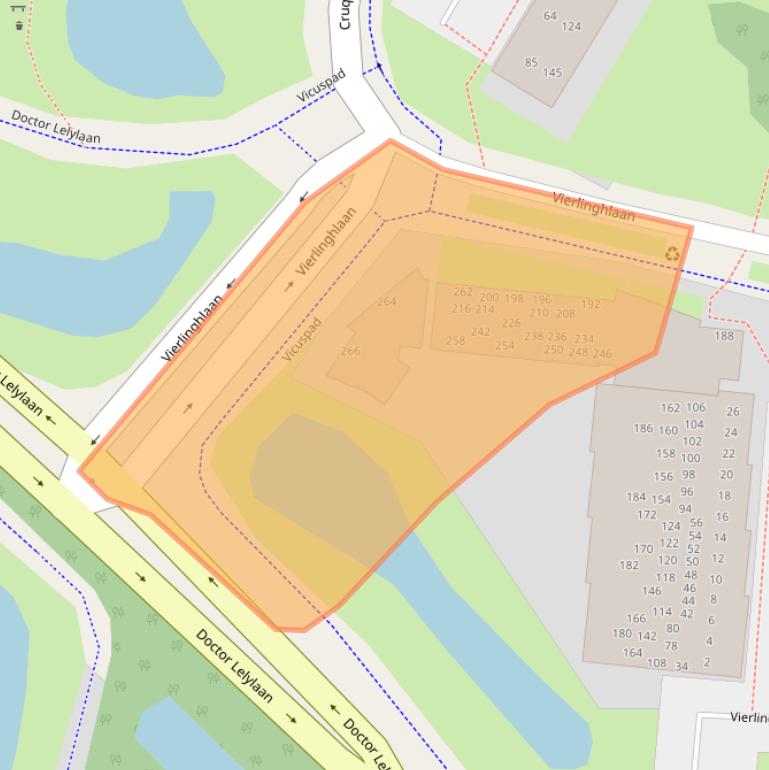 Kaart van postcodegebied 2332CT.