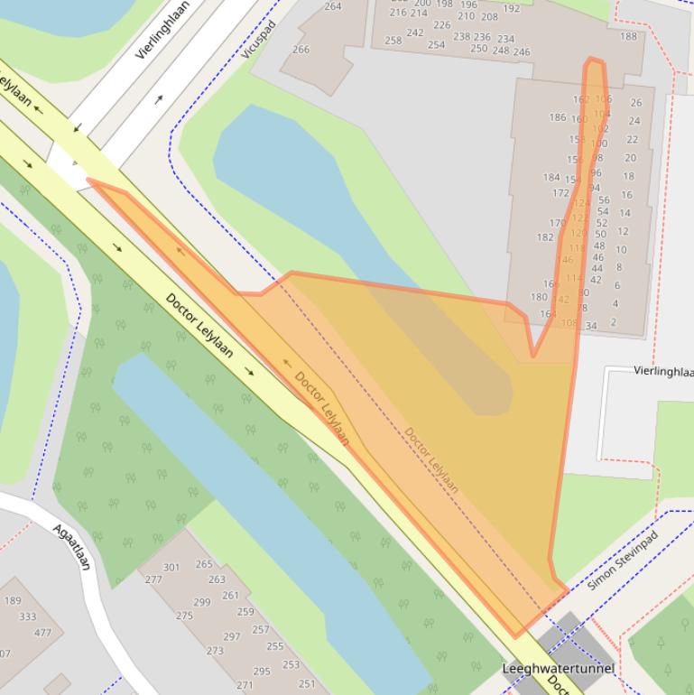 Kaart van postcodegebied 2332CX.