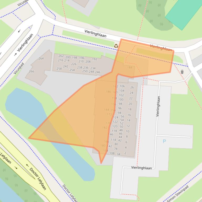 Kaart van postcodegebied 2332CZ.