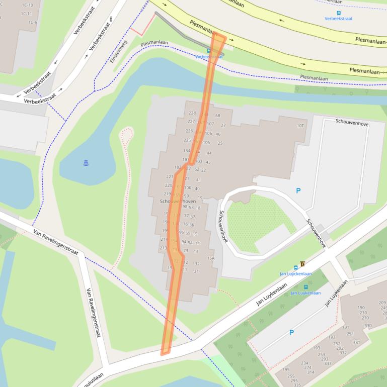 Kaart van postcodegebied 2332DT.