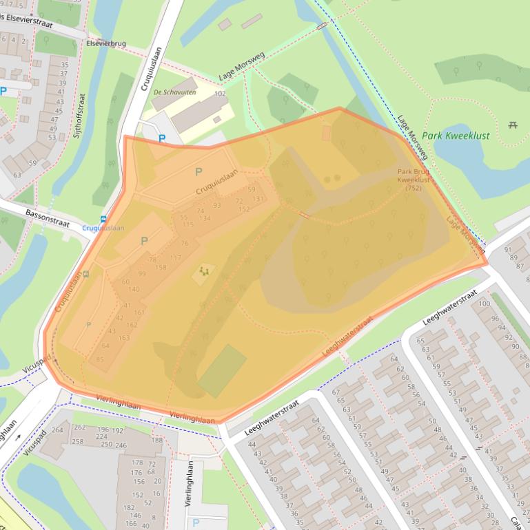 Kaart van postcodegebied 2332EA.