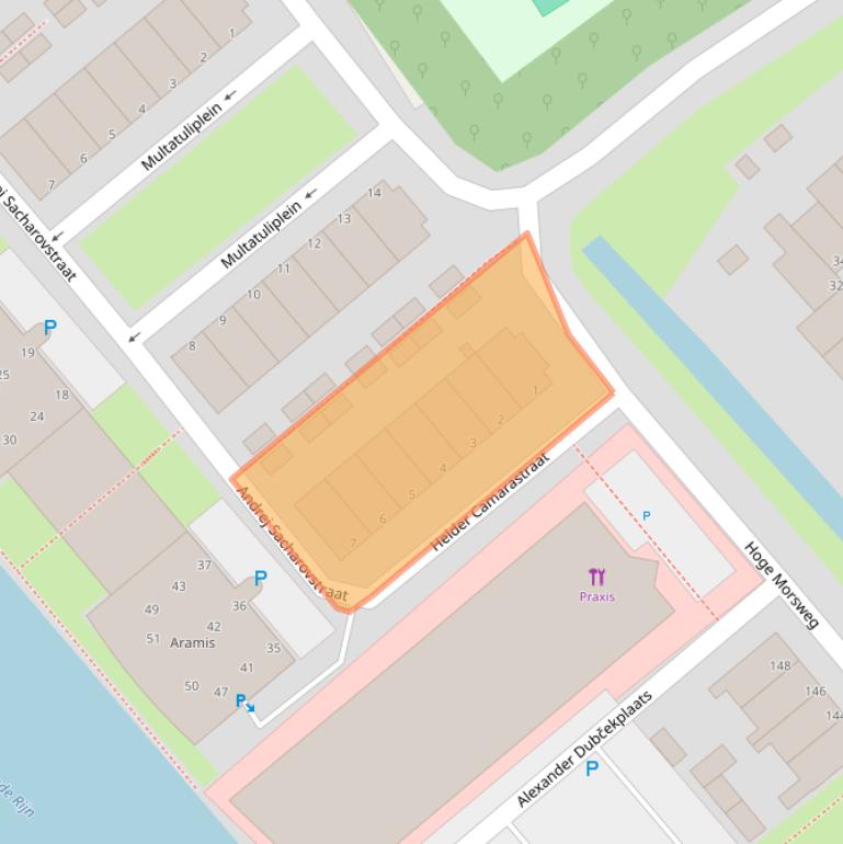 Kaart van postcodegebied 2332EG.