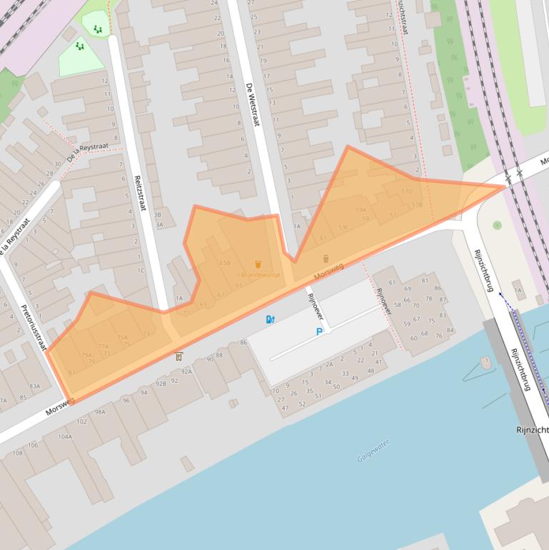 Kaart van postcodegebied 2332EK.