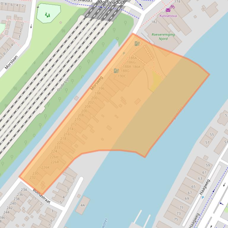 Kaart van postcodegebied 2332ET.