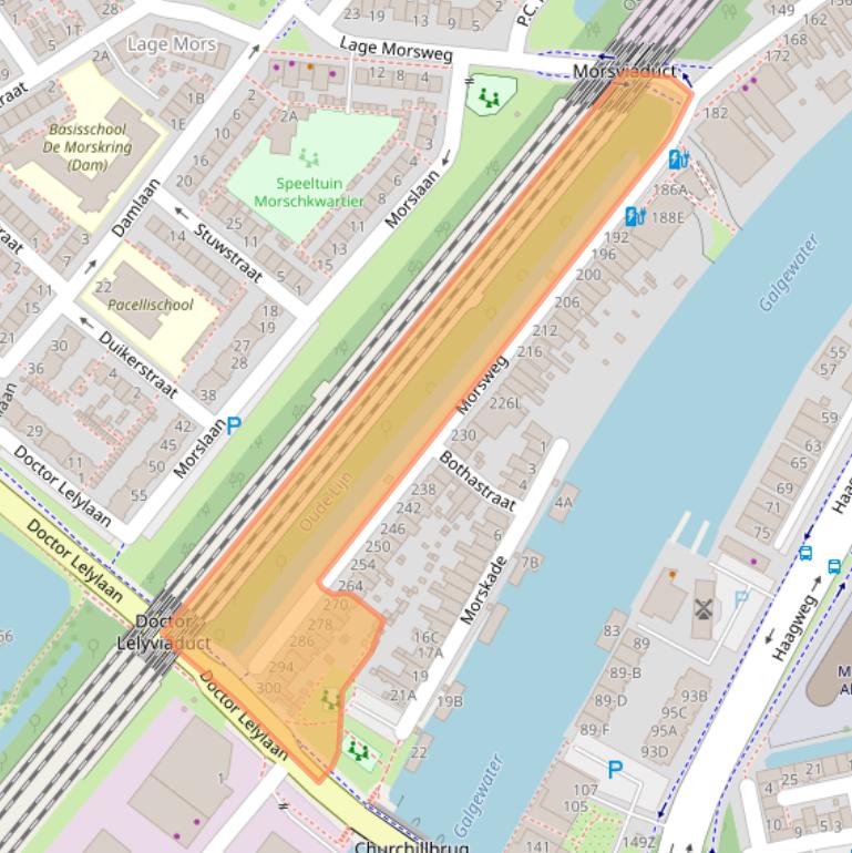 Kaart van postcodegebied 2332EW.