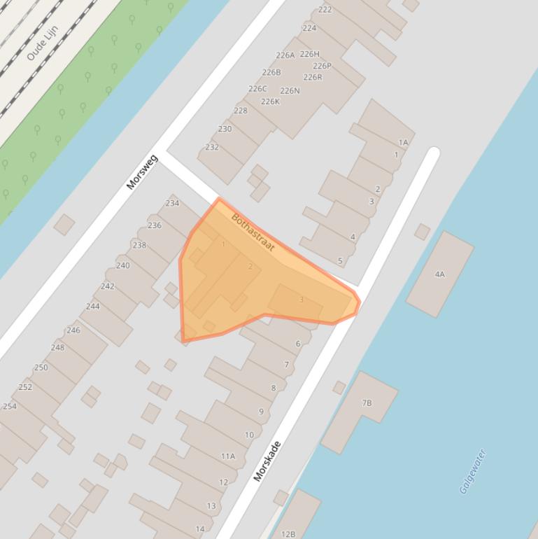 Kaart van postcodegebied 2332EZ.