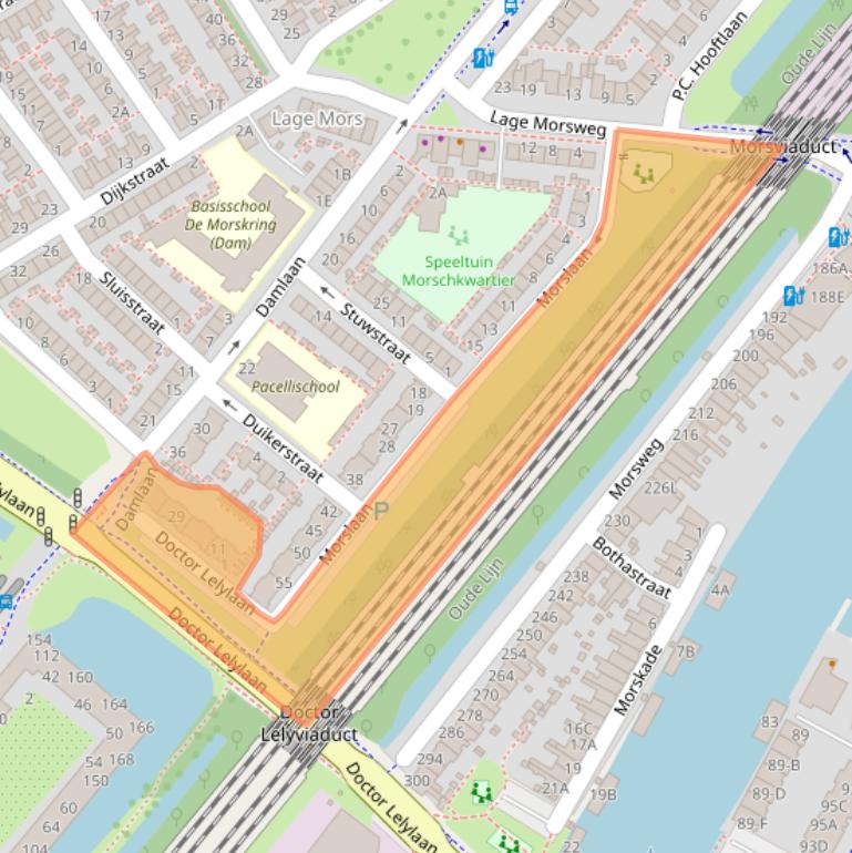 Kaart van postcodegebied 2332GE.