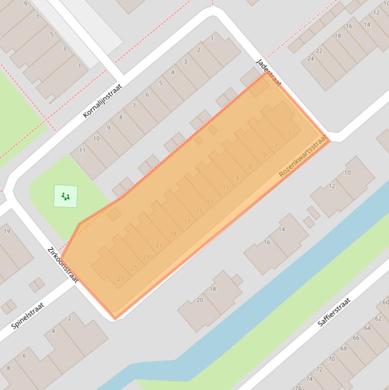 Kaart van postcodegebied 2332GL.