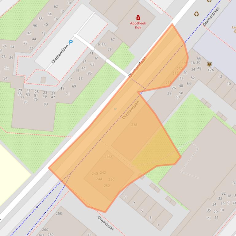 Kaart van postcodegebied 2332GS.