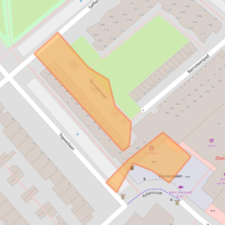 Kaart van postcodegebied 2332HS.