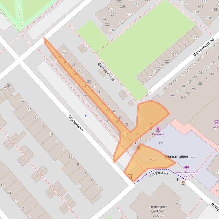 Kaart van postcodegebied 2332HT.