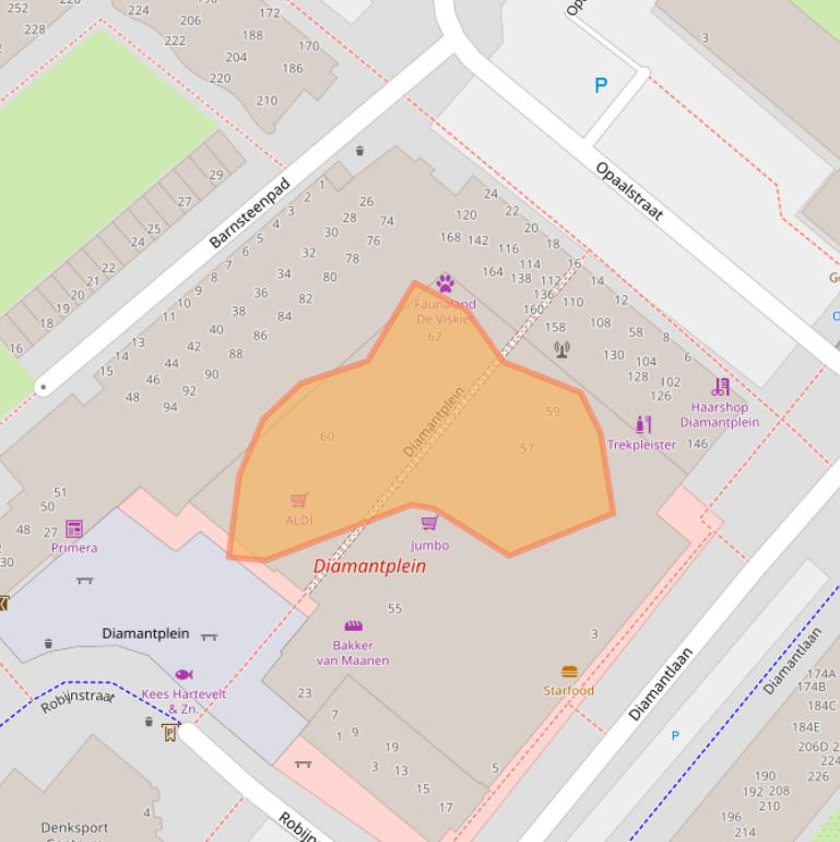 Kaart van postcodegebied 2332HV.