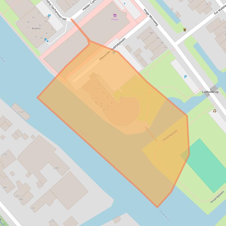 Kaart van postcodegebied 2332HX.