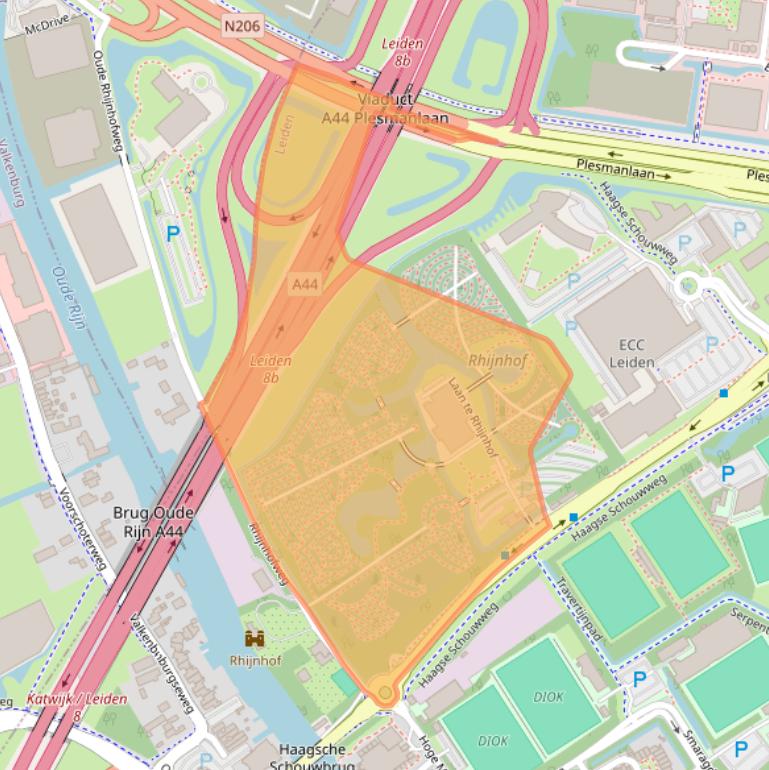 Kaart van postcodegebied 2332HZ.