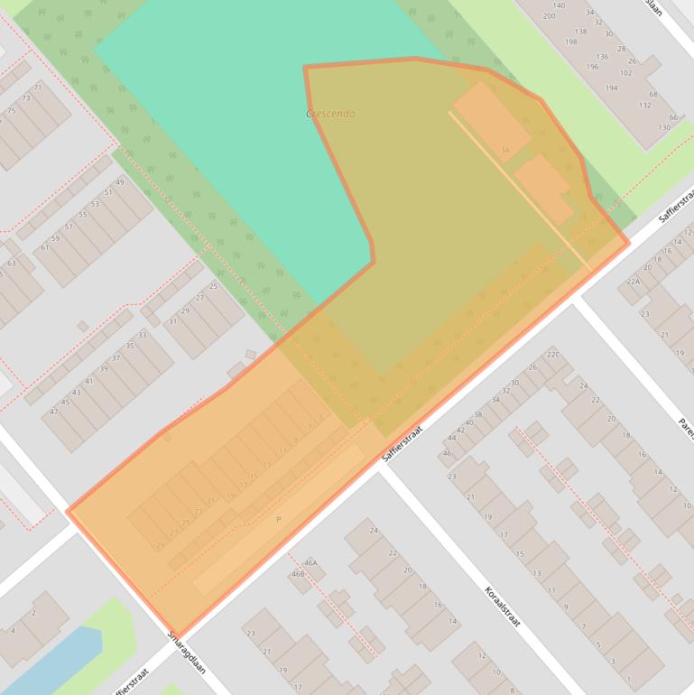 Kaart van postcodegebied 2332JA.