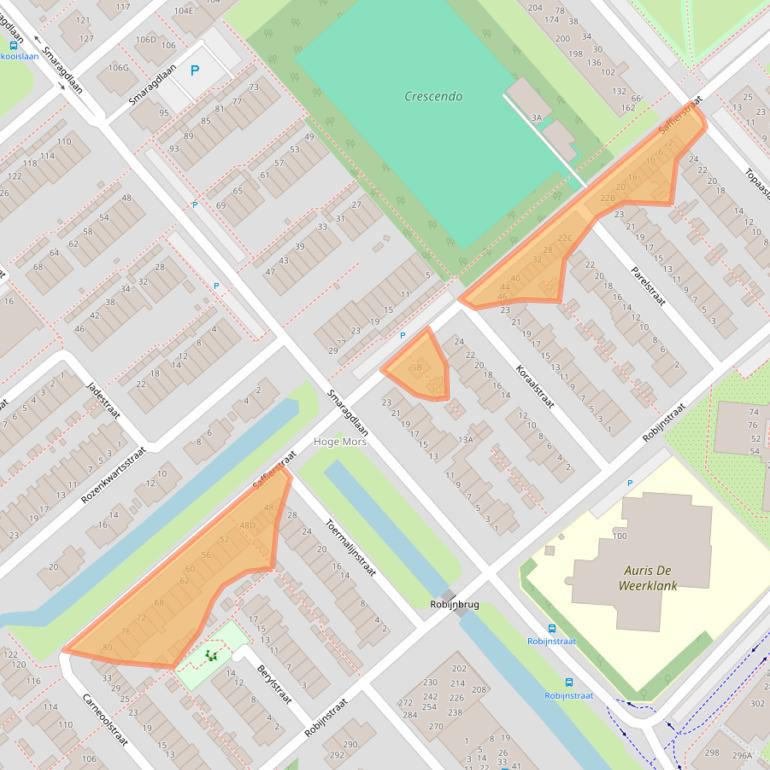 Kaart van postcodegebied 2332JB.