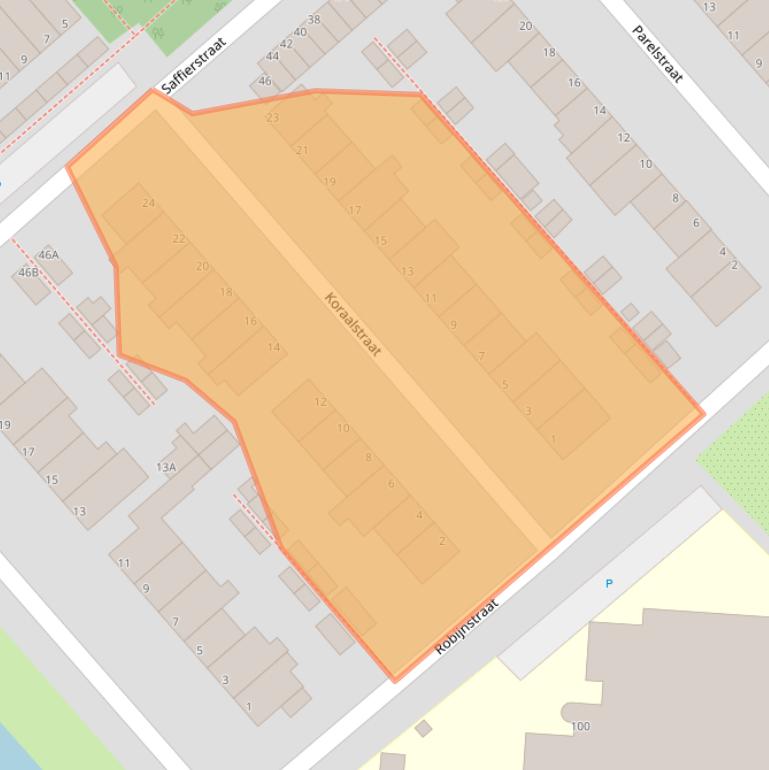 Kaart van postcodegebied 2332JL.