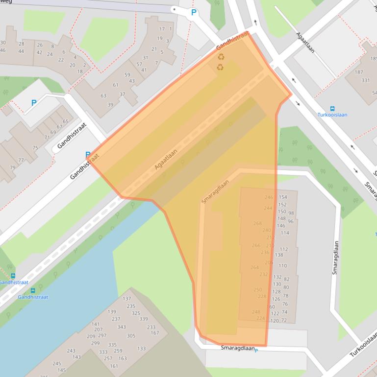 Kaart van postcodegebied 2332JZ.