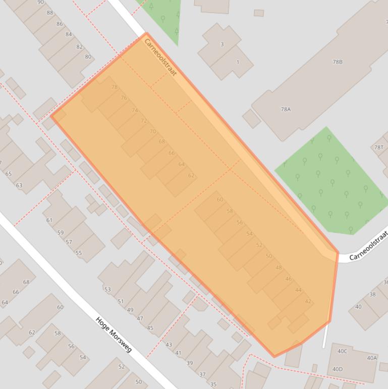 Kaart van postcodegebied 2332KC.