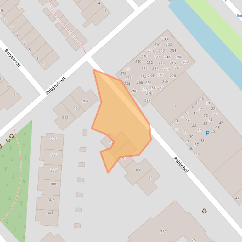 Kaart van postcodegebied 2332KM.