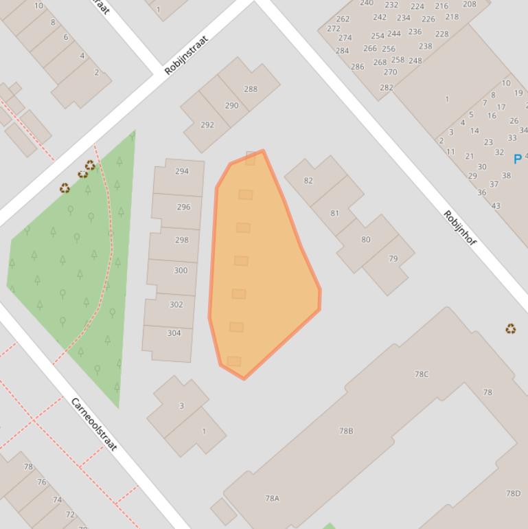 Kaart van postcodegebied 2332KN.