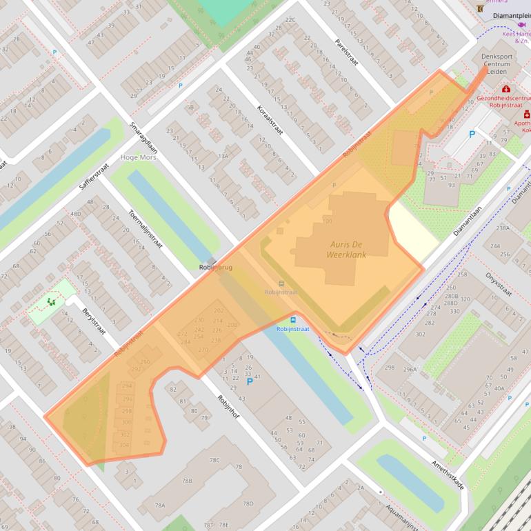 Kaart van postcodegebied 2332KV.