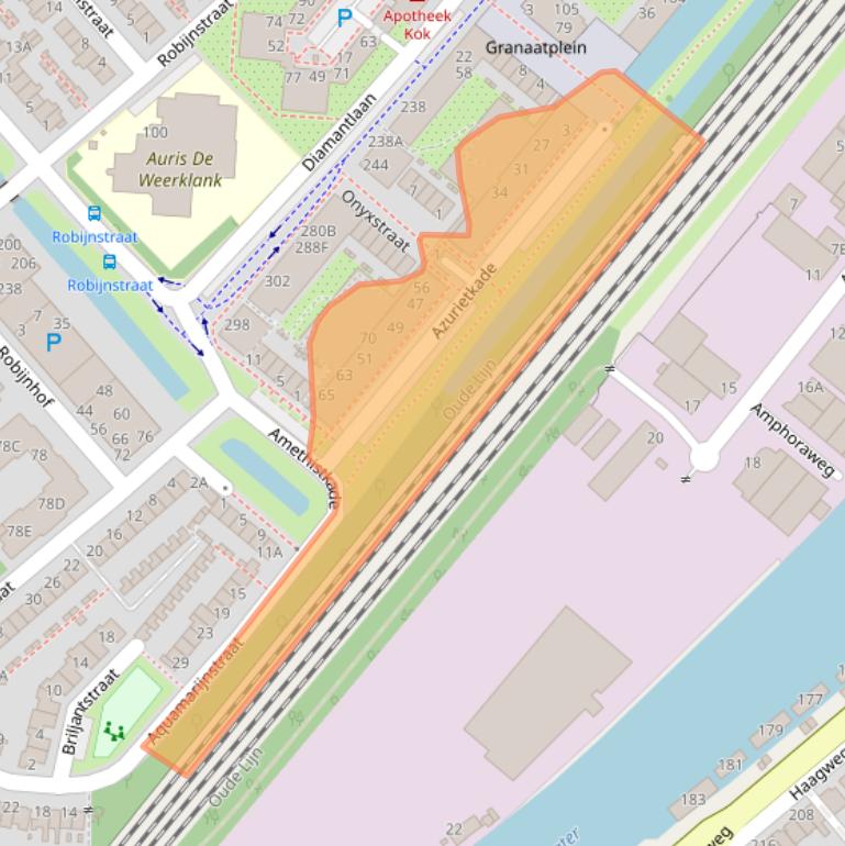 Kaart van postcodegebied 2332LB.