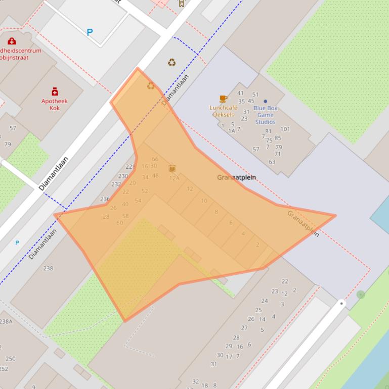 Kaart van postcodegebied 2332LE.