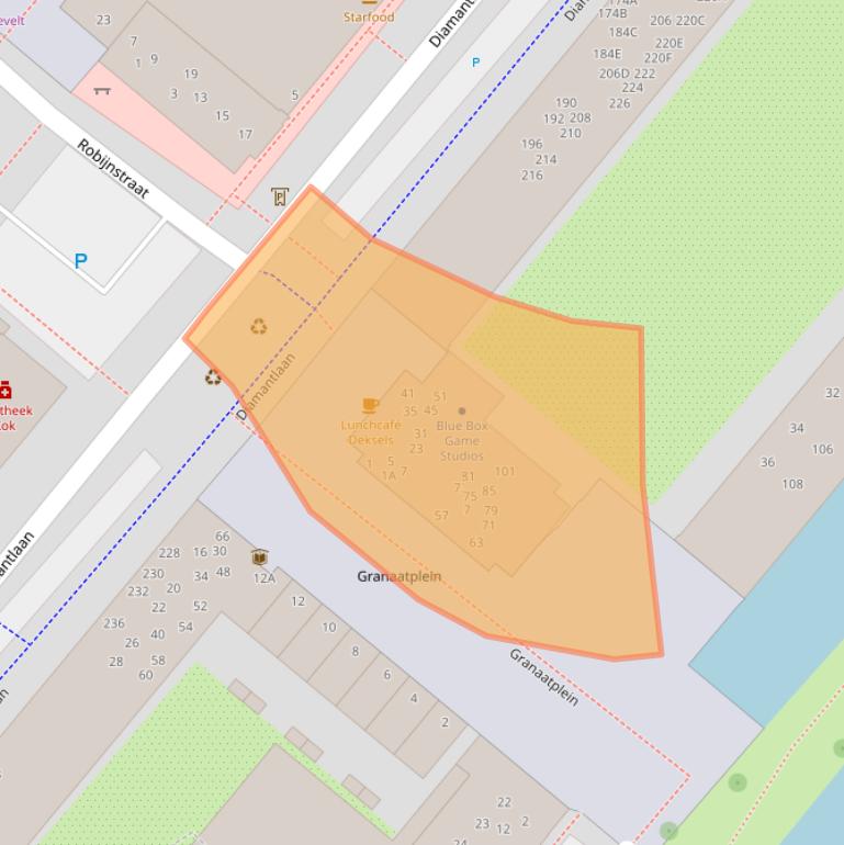 Kaart van postcodegebied 2332LG.