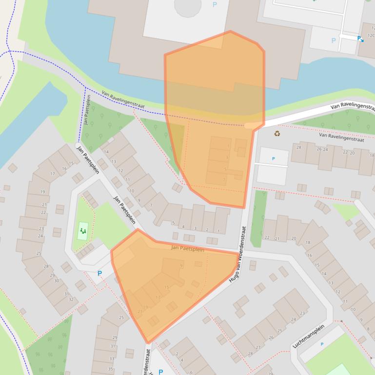 Kaart van postcodegebied 2332PE.