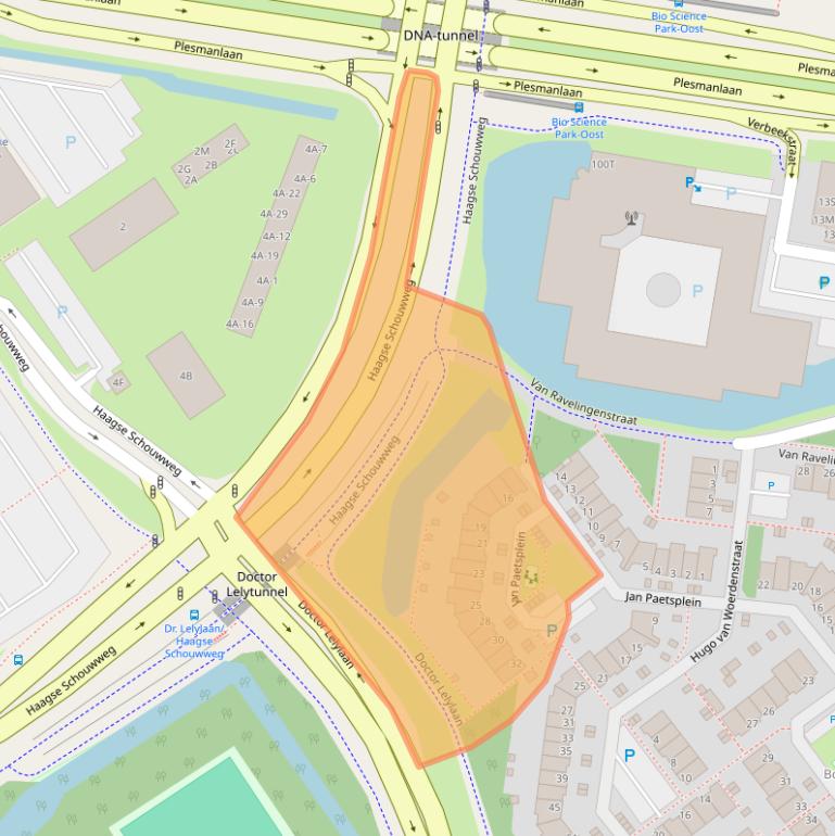 Kaart van postcodegebied 2332PK.