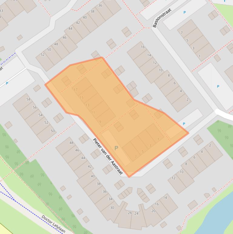 Kaart van postcodegebied 2332PS.