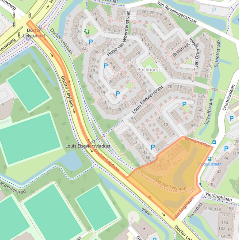 Kaart van postcodegebied 2332PT.