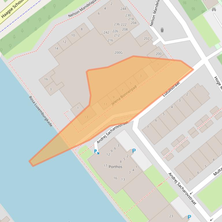 Kaart van postcodegebied 2332RC.