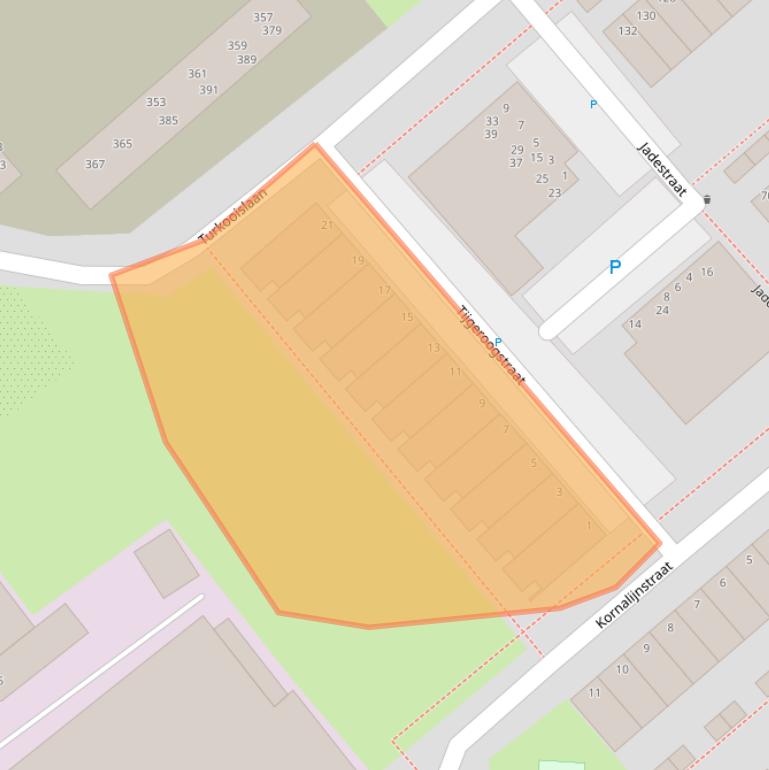 Kaart van postcodegebied 2332RL.