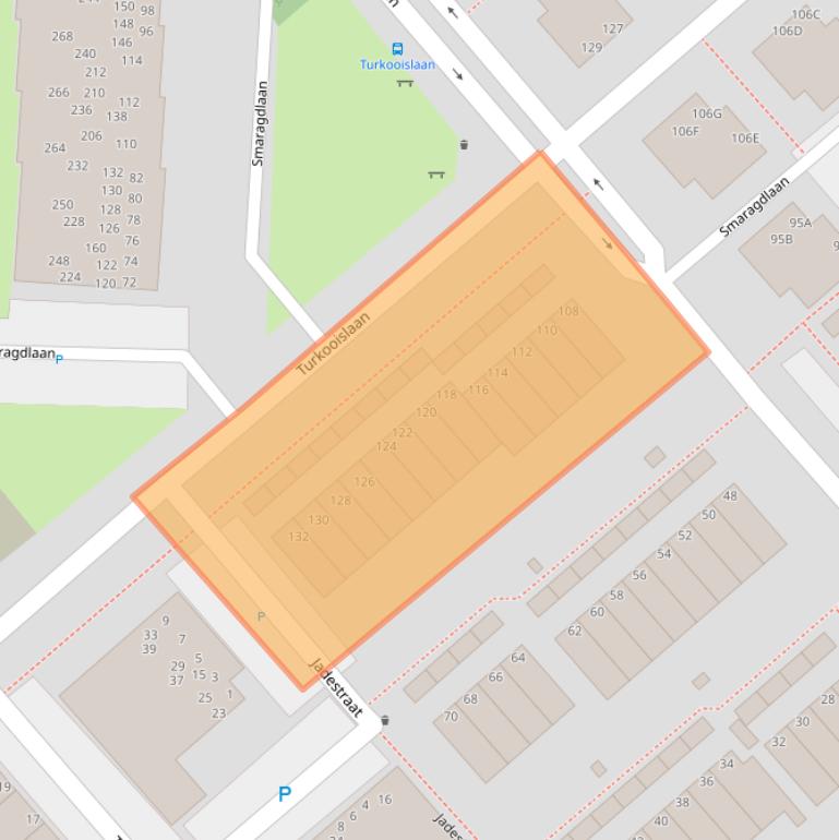 Kaart van postcodegebied 2332RZ.